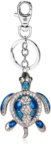 Liavy's Sea Turtle Charm Fashionable Keychain - Sparkling Crystal - Blue in Kuwait