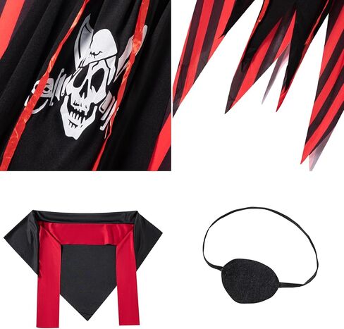 Yruiz Women's Pirate Costume Ladies Halloween Dress with Eye Patch and Headpiece in Kuwait