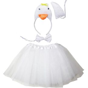 Kirei Sui Kids Animal Costume 3D White SwanTutu Ear Headband Bowtie Tail 4pcs Set in Saudi Arabia