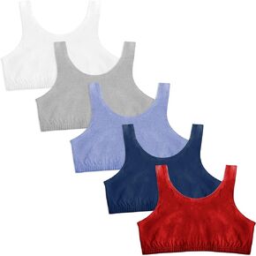 Sexy Basics Women's Cotton Spandex Workout Bra | 4 Way Stretch Pullover Sport Comfort Bra (Multi-Pack) in Kuwait
