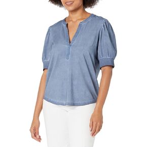 NIC+ZOE Women's Elbow SLV Split Nk Tee