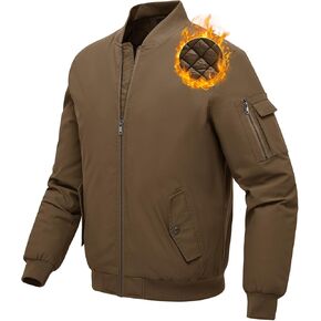 BGOWATU Men's Jacket Windproof Qulited Bomber Jackets Casual Fall Winter Warm Padded Coats Outwear