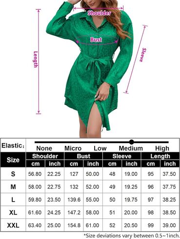 BLUEMING Women Shirt Dress Long Sleeve Leopard Print Button Down Belted Fall Dresses in Kuwait