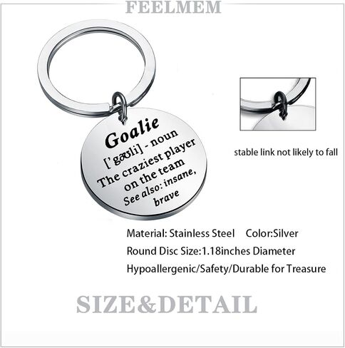 FEELMEM Goalie Jewelry Goalie The Craziest Player On The Team Keychain Hockey Team Goalie Gift Soccer Goalie Gift in Saudi Arabia