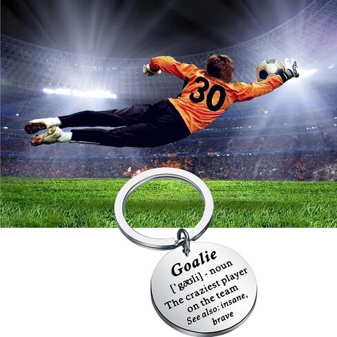 FEELMEM Goalie Jewelry Goalie The Craziest Player On The Team Keychain Hockey Team Goalie Gift Soccer Goalie Gift in Saudi Arabia