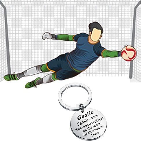 FEELMEM Goalie Jewelry Goalie The Craziest Player On The Team Keychain Hockey Team Goalie Gift Soccer Goalie Gift in Saudi Arabia