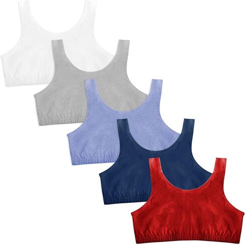 Sexy Basics Women's Cotton Spandex Workout Bra | 4 Way Stretch Pullover Sport Comfort Bra (Multi-Pack) in Kuwait