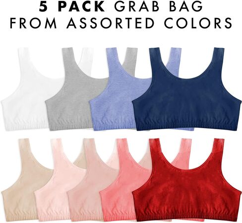 Sexy Basics Women's Cotton Spandex Workout Bra | 4 Way Stretch Pullover Sport Comfort Bra (Multi-Pack) in Kuwait