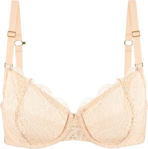 حمالة صدر دانتيل غير مُبطنة للنساء من لايفلي | حمالة صدر مرنة بتغطية كاملة لمزيد من الدعم | حواف صدفية ناعمة in Kuwait