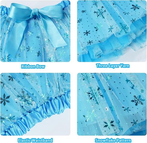 Miayon بريق ندفة الثلج عقال توتو تنورة مجموعة عيد الميلاد اللباس الملحقات للفتيات عيد الميلاد عيد الميلاد تأثيري حزب الديكور زي للفتيات 4-12 سنة in Kuwait