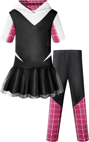 مجموعة ملابس تنكرية للفتيات من NOTLY طقم تي شيرت وسراويل ضيقة للأطفال الصغار لحفلات الهالوين in Kuwait