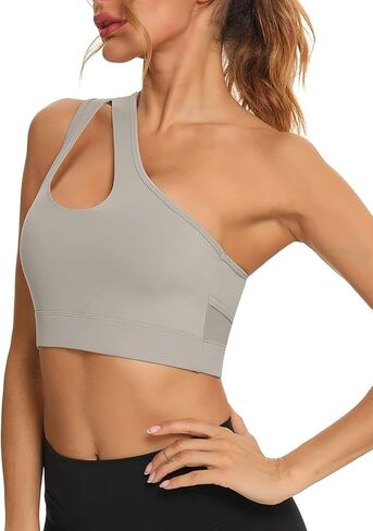 استمتع بحمالة صدر رياضية بكتف واحد ومبطنة وقابلة للإزالة ومثير لليوجا ودعم متوسط in Kuwait
