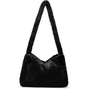 Fuzzy Tote Bag Y2K Fluffy Shoulder Bag Women Furry Purse Large Cute Plush Bag Ladies Faux Fur Bag for Autumn and Winter