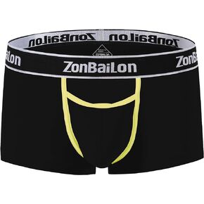 SUMABA Mens Underwear Boxer Briefs with Horizontal Fly