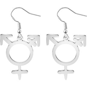 WUSUANED Transgender Symbol Necklace Transgender Pride Jewelry Male And Female Symbol Necklace Transgender gift