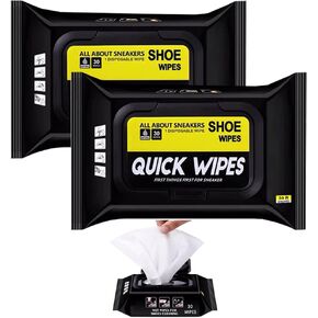 مناديل مبللة للاحذية الرياضية للاستعمال مرة واحدة، منظف سريع للاحذية الرياضية بدون غسل، مناديل فورية للتنظيف العميق والصيانة (عبوة واحدة من 30 قطعة) in Kuwait