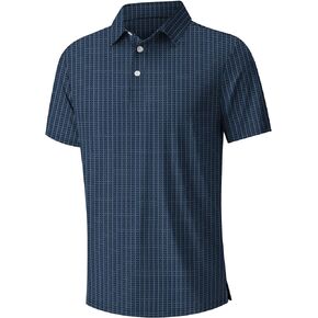 NITAGUT Golf Shirts for Men Short Sleeve Dry Fit Print Performance Moisture Wicking Polo Shirt