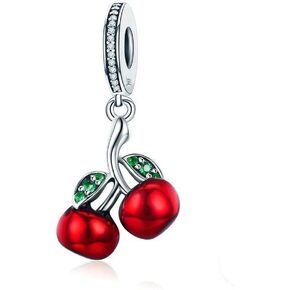 ABAOLA Cherry Dangle 925 Sterling Silver Fruit Charm Beads for Fashion Charms Bracelet & Necklace in Kuwait