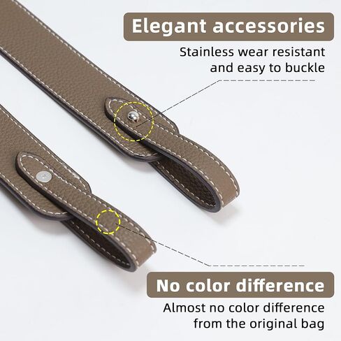 XYJG TC Leather Strap for Hermes Picotin/Lindy/Evelyne bag, Multi length Handmade Cowhide Crossbody Purse Strap for Handbag【27.6inch long, 1.5inch wide, Black (Gold Studs)】 in Kuwait