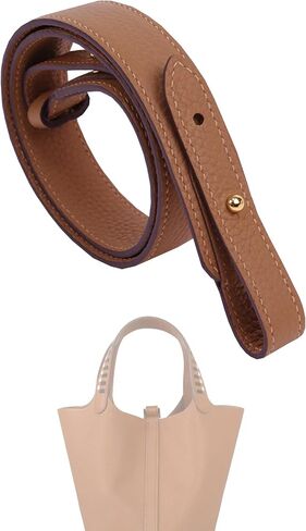 XYJG TC Leather Strap for Hermes Picotin/Lindy/Evelyne bag, Multi length Handmade Cowhide Crossbody Purse Strap for Handbag【27.6inch long, 1.5inch wide, Black (Gold Studs)】 in Kuwait
