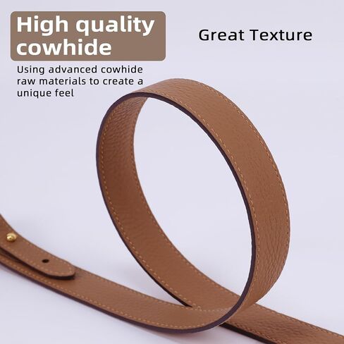 XYJG TC Leather Strap for Hermes Picotin/Lindy/Evelyne bag, Multi length Handmade Cowhide Crossbody Purse Strap for Handbag【27.6inch long, 1.5inch wide, Black (Gold Studs)】 in Kuwait