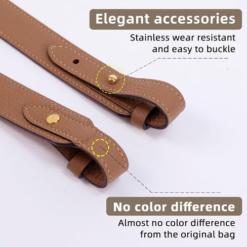 XYJG TC Leather Strap for Hermes Picotin/Lindy/Evelyne bag, Multi length Handmade Cowhide Crossbody Purse Strap for Handbag【27.6inch long, 1.5inch wide, Black (Gold Studs)】 in Kuwait