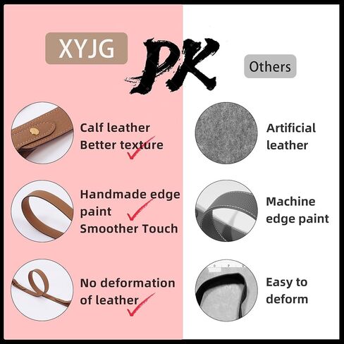 XYJG TC Leather Strap for Hermes Picotin/Lindy/Evelyne bag, Multi length Handmade Cowhide Crossbody Purse Strap for Handbag【27.6inch long, 1.5inch wide, Black (Gold Studs)】 in Kuwait
