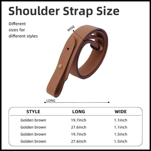 XYJG TC Leather Strap for Hermes Picotin/Lindy/Evelyne bag, Multi length Handmade Cowhide Crossbody Purse Strap for Handbag【27.6inch long, 1.5inch wide, Black (Gold Studs)】 in Kuwait