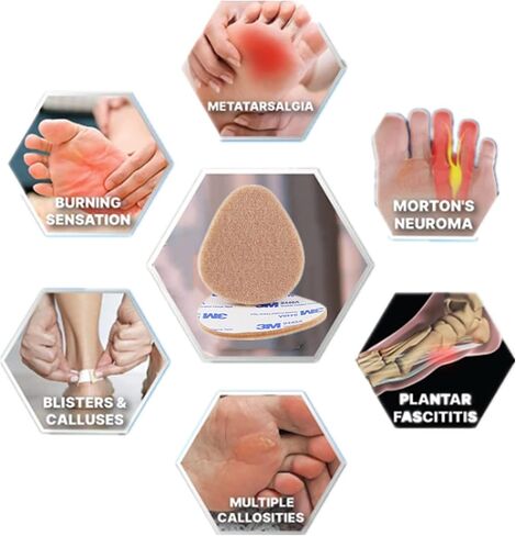 20 pcs Felt Metatarsal Pads for Women and Men, 3M Adhesive Forefoot Pads Forefoot Cushion Pads, Ball of Foot Cushion Foot Pads for Forefoot and Sole Support, Metatarsalgia Mortons Neuroma in Saudi Arabia
