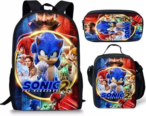 FNASFIA Anime Backpack Pencil Case Lunch Bag 3 Piece Set Cartoon Backpack Boys And Girls' Backpack 3D Backpack in Saudi Arabia