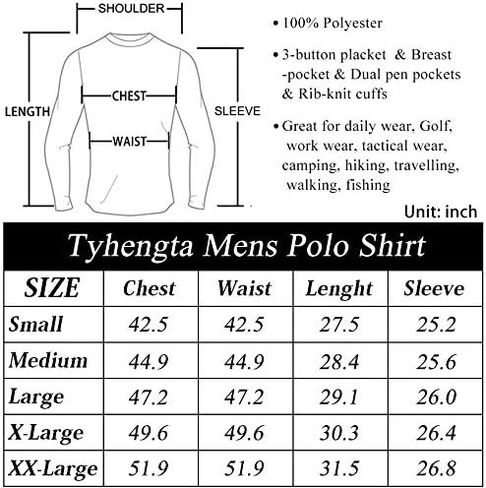 قميص بولو رجالي من Tyhengta بأكمام قصيرة وسريع الجفاف وأداء تكتيكي خفيف الوزن in Kuwait