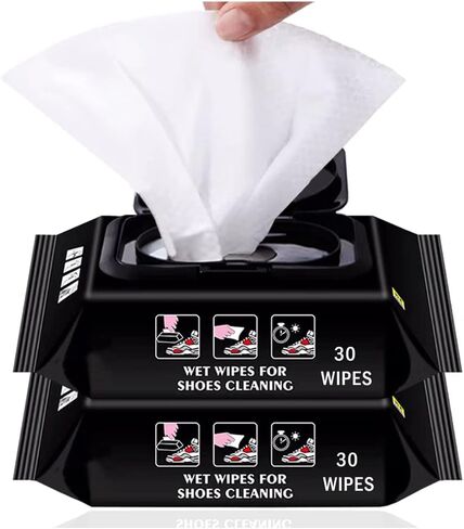 مناديل مبللة للاحذية الرياضية للاستعمال مرة واحدة، منظف سريع للاحذية الرياضية بدون غسل، مناديل فورية للتنظيف العميق والصيانة (عبوة واحدة من 30 قطعة) in Kuwait