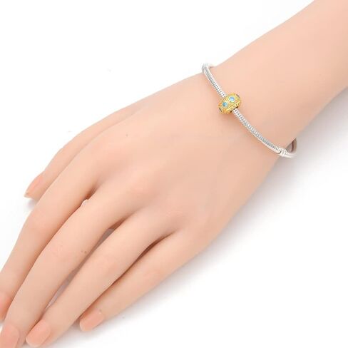 Adabele 1PC أصيلة مطلية بالذهب فضة الاسترليني جوهرة سحر مكعب زركونيا تشيكوسلوفاكيا الماس الخرزة صالح باندورا جميع سوار قلادة أخرى مجوهرات شخصية عيد ميلاد المرأة هدية in Kuwait