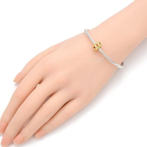 Adabele 1PC أصيلة مطلية بالذهب فضة الاسترليني جوهرة سحر مكعب زركونيا تشيكوسلوفاكيا الماس الخرزة صالح باندورا جميع سوار قلادة أخرى مجوهرات شخصية عيد ميلاد المرأة هدية in Kuwait