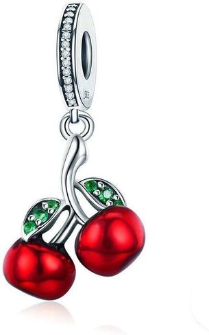 ABAOLA Cherry Dangle 925 Sterling Silver Fruit Charm Beads for Fashion Charms Bracelet & Necklace in Kuwait