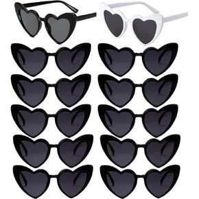 Bachelorette Party Favor Sunglasses 12 Pack,Retro Cat Eye Heart Sunglasses for Women,Pool Party Bridesmaid Proposal Gifts