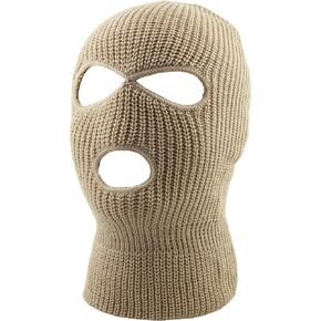 Mens Balaclava Collection Fleece Three Hole Mask Winter Knit Ski Hat Ribbed Beanie Winter in Kuwait