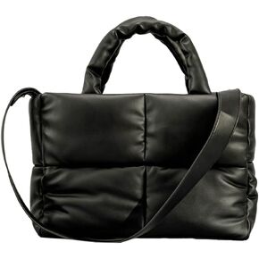 Hobo Bags for Women Soft Puffer Down Padding Shoulder Bags Top-Handle Bags Square Solid Tote Handbags