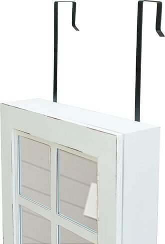 FirsTime & Co. White Eloise Jewelry Armoire, Necklace Organizer for Bedroom Storage, Full Length Mirror Wall Vanity, Wood, Farmhouse, 43 x 14 inches in Saudi Arabia