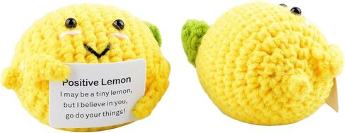 سلسلة مفاتيح بتصميم ليمون ايجابي لطيف ومضحك من كوراسيك، دمية كروشيه محبوكة، هدايا ابداعية ملهمة للرجال والنساء وديكور شنطة المنزل in Kuwait