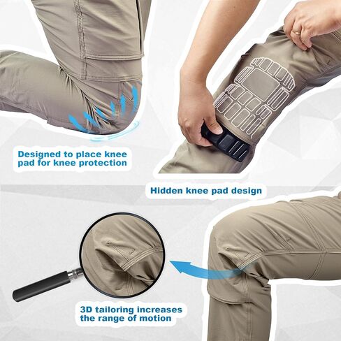 POWERTHREE Men's 4 Way Stretch Outdoor Cargo Pants All Season with Multi Pocket Work Pant for Work Utility M919 in Saudi Arabia