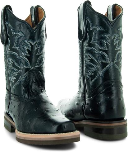 Soto Boots Kids Ostrich Print Cwoboy Boots K4006 in Saudi Arabia