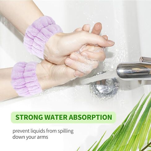 مجموعة أساور معصم وعصابة رأس لغسل الوجه - عصابة رأس وأساور معصم لغسل الوجه - عصابة رأس للمكياج - مجموعة عصابة رأس وأساور معصم لغسل الوجه والمكياج والعناية بالبشرة ودش اليوغا الرياضي in Kuwait