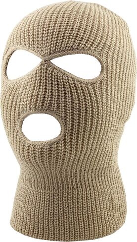 Mens Balaclava Collection Fleece Three Hole Mask Winter Knit Ski Hat Ribbed Beanie Winter in Kuwait