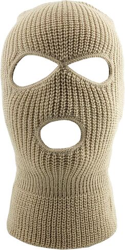 Mens Balaclava Collection Fleece Three Hole Mask Winter Knit Ski Hat Ribbed Beanie Winter in Kuwait