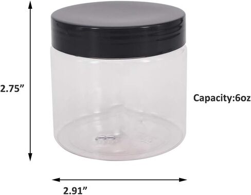 zmybcpack 24 Pack 6 OZ Clear Plastic Slime Jars With Screw Lids, A Spatula, A Pen &Labels - Craft Storage Containers/Storage Favor Jars/Travel Jars For Cosmetic, Body Sugar Scrubs in Kuwait