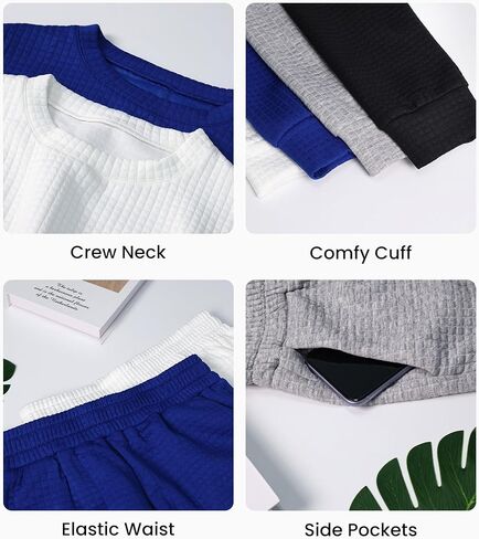 طقم نسائي من ELLENWELL مكون من قطعتين بأكمام طويلة مبطن وسراويل رياضية عالية الخصر in Kuwait