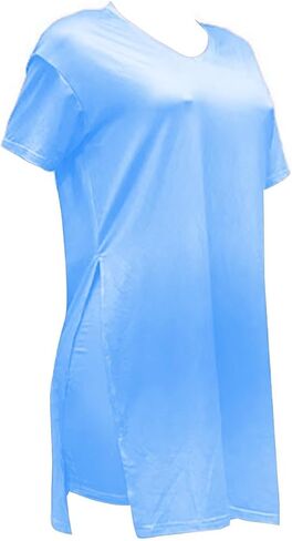 Chatinction Women's Summer 2 Piece Outfits V Neck Short Sleeve Side Split Loose Tunic Tops and Bodycon Shorts Clubwear in Saudi Arabia