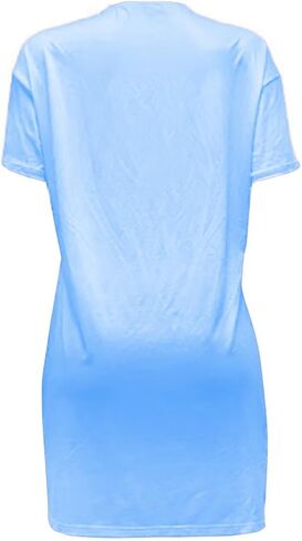 Chatinction Women's Summer 2 Piece Outfits V Neck Short Sleeve Side Split Loose Tunic Tops and Bodycon Shorts Clubwear in Saudi Arabia