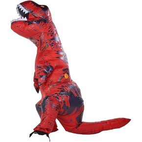Ekuuga زي ديناصور قابل للنفخ الكبار العملاق T-Rex الأحمر نفخ يتوهم هالوين تفجير زي تأثيري حلي in Kuwait